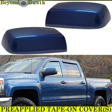 2014-2017 2018 Chevy Silverado GMC Sierra Mirror COVERS WA409Y DEEP OCEAN BLUE