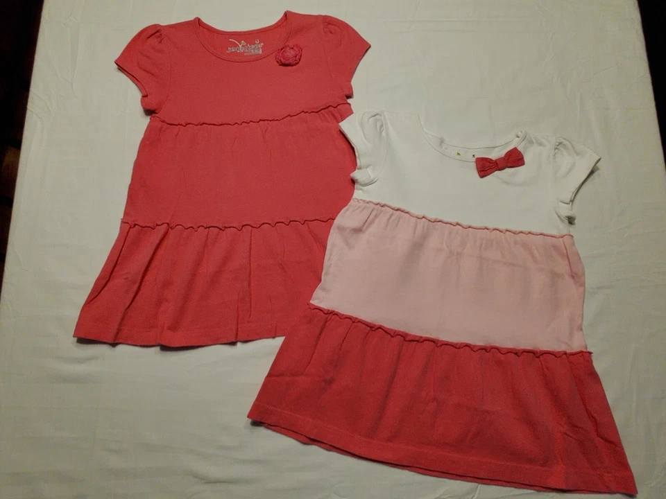Lote de 2 camisetas túnica rosa con capas Jumping Beans para niñas talla 5 Foto 2 de 4