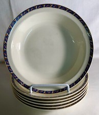 6 T.S.&T. Early Pattern Empire Shape 7 3/4" Flat Soup Bowls