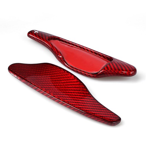 Carbon Fiber Steering Wheel Shift Paddle Extension For Chevrolet Corvette C7 Red - Picture 4 of 8