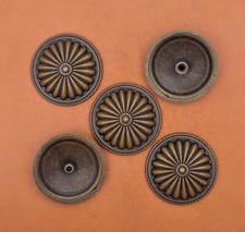 10PCS 3.5 CM ANTIQUE COPPER ROUND ROPE FLORAL RIVETBACK LEATHER Belt CONCHOS