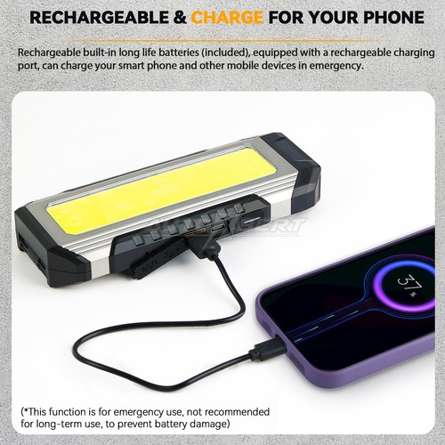 Rechargeable LED COB Work Light Magnetic Torch Flexible Cordless Inspection Lamp - Picture 4 of 7