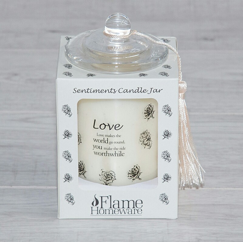 Candle Sentiment Flame Homeware Candle Jar ( Love ) eBay