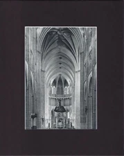 8X10" Matted Print Picture Gothic Art Cathedral, Auxevre Cathedral, 1215-34