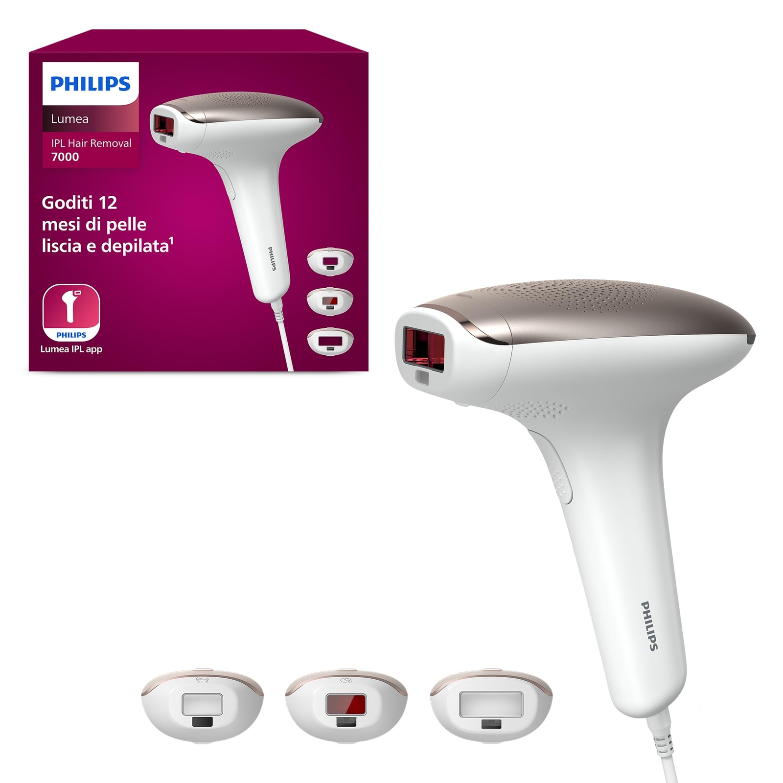 Philips Lumea 7000 Series,dispositivo di epilazione IPL, alternativa ai (e5W)