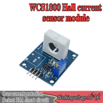 WCS1800 DC 5V 35A AC 25A Stromsensor Modul Current Hall Sensor Module DE
