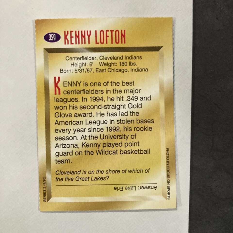 KENNY LOFTON Rare Sports Illustrated For Kids SI Cleveland Indians NM - Image 3 of 4