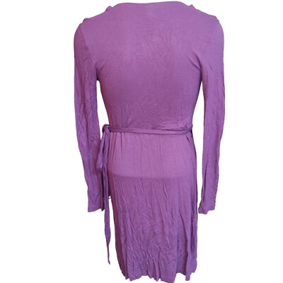 Old Navy Women's Mauve/Purple Long Sleeve V-Neck Wrap Front Dress XS | eBay Old Navy Women's Mauve/Purple Long Sleeve V-Neck Wrap Front Dress XS | eBay