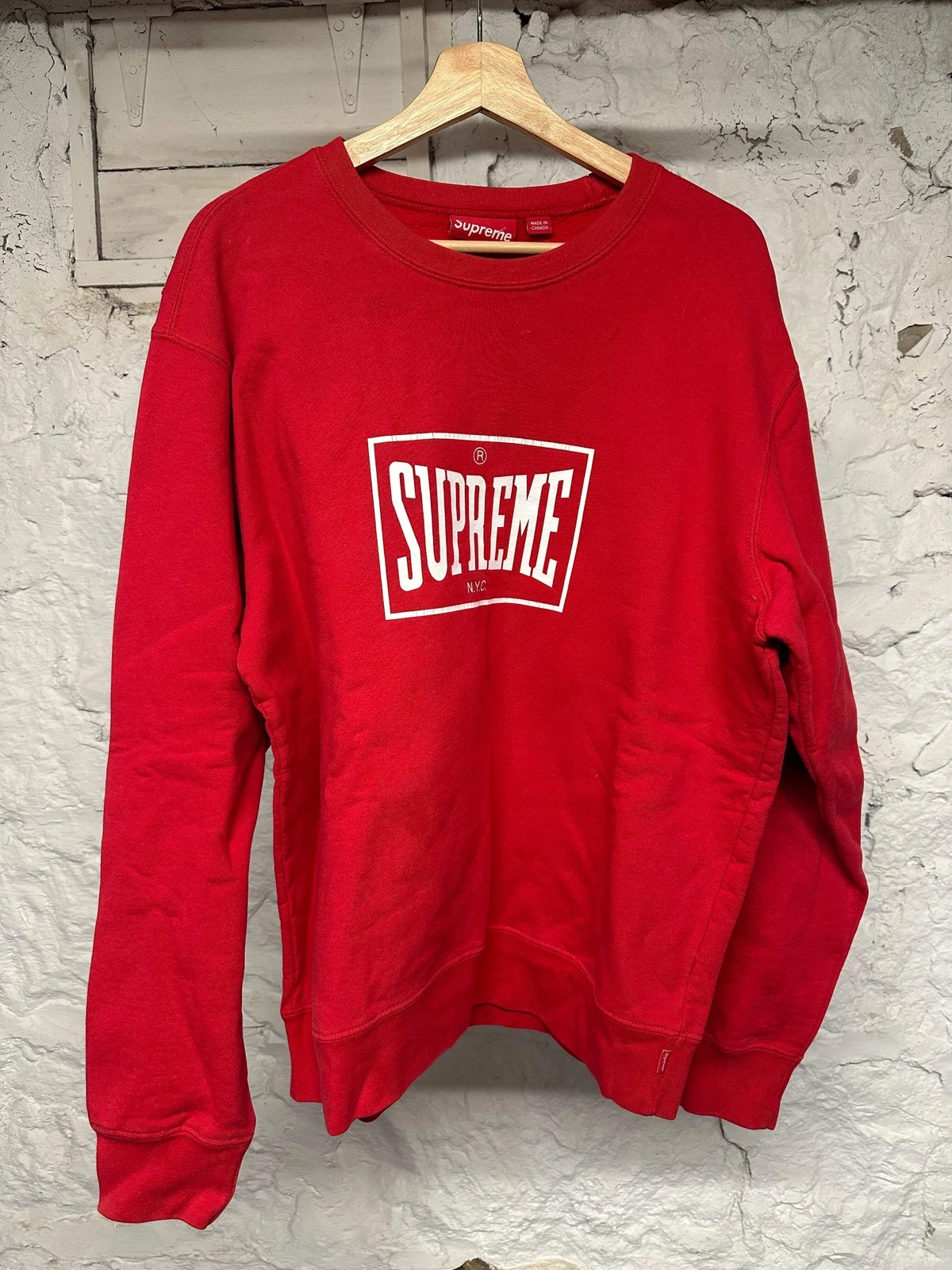 Col rond Supreme Red Everlast Logo taille L