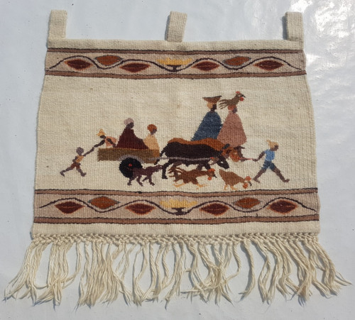 Vintage Traditional Handcrafted Pictorial Kilim Rug for Home Décor 62x45 cm