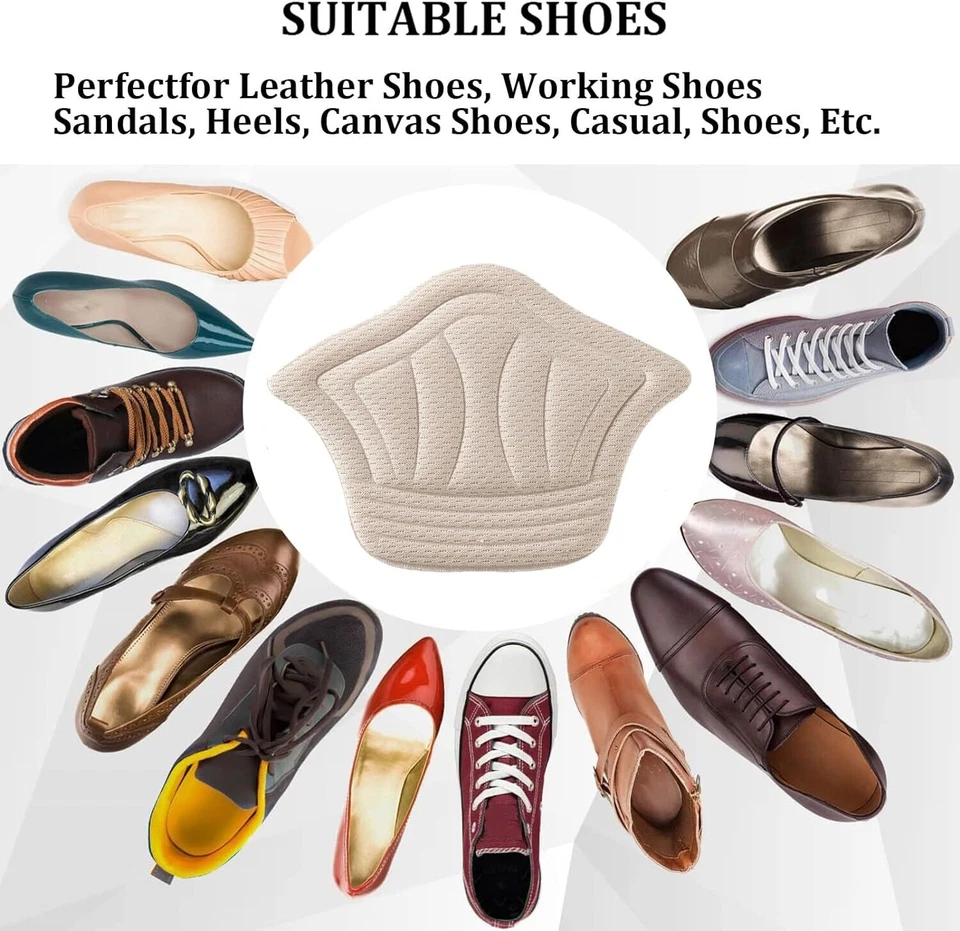 Empuñaduras de talón para zapatos sueltos Almohadillas de cojín de talón Inserciones antideslizantes para zapatos mitad al por mayor Foto 3 de 4