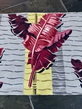 40’s Shoji Screen Bamboo Arts & Crafts LEAF Mid Century Barkcloth Vintage Fabric