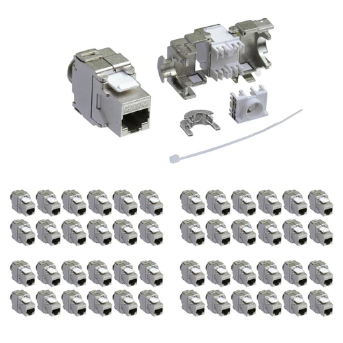 48x Keystone Jack Modul Cat.6a RJ45 STP werkzeuglos Netzwerk Adapter ProfiPatch