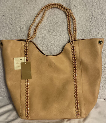Alter'd State Leather Shoulder Handbag Converts Crossbody Peach Chain Strap NWT