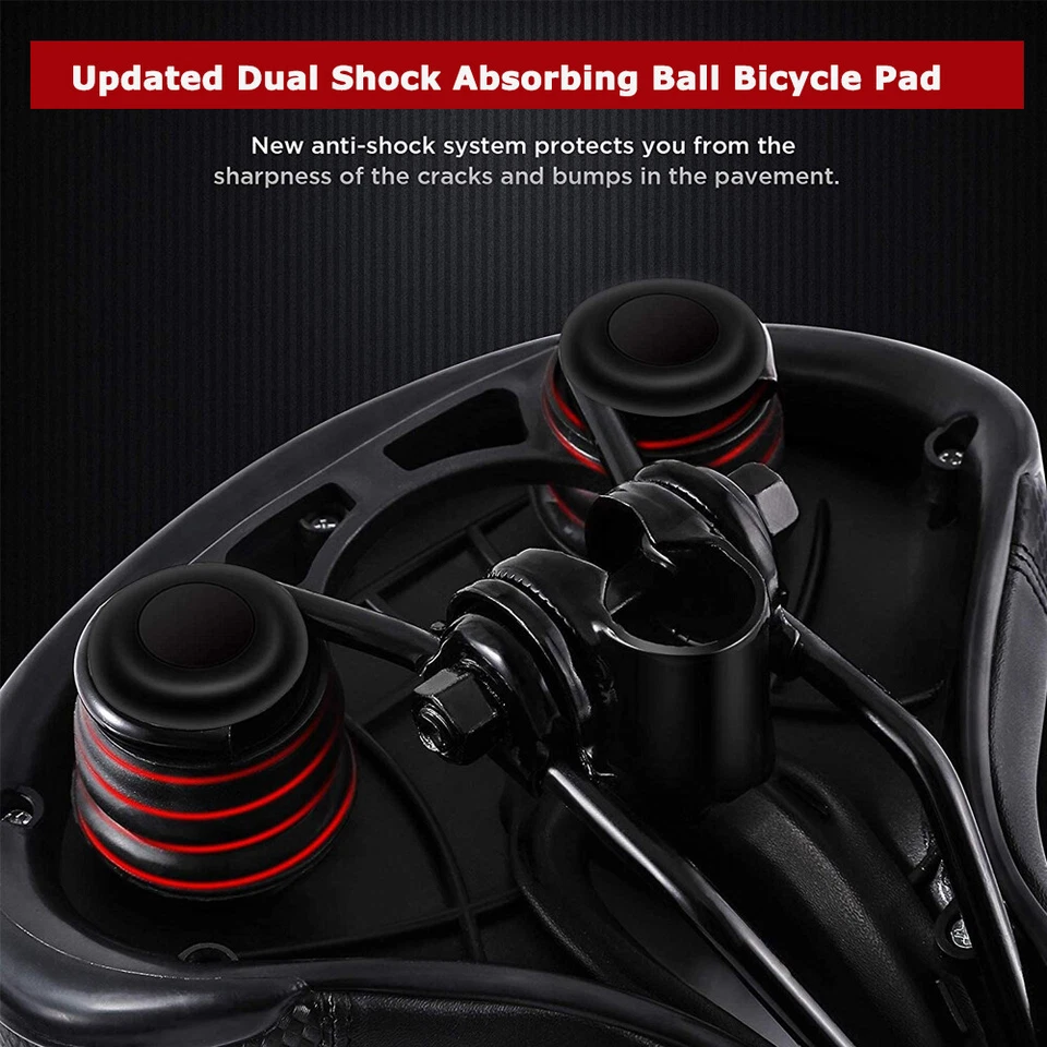 Extra Ancho Big Bum Bicicleta Bicicleta Ciclismo Gel Transpirable Cruiser Pad Sillín Asiento  Foto 2 de 4