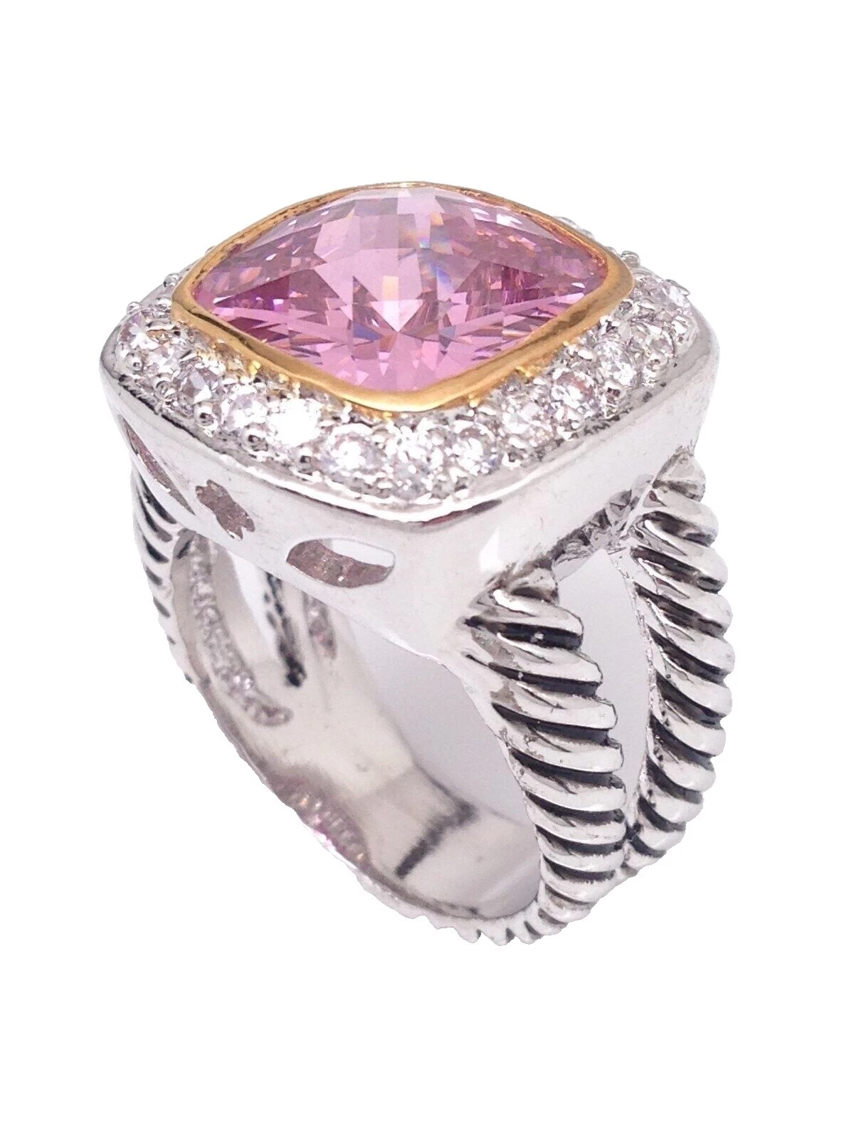 Anillos de moda de cóctel de Topacio Latón