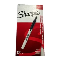 Retractable Sharpie Marker Fine Point 12/BX Black 32701DZ