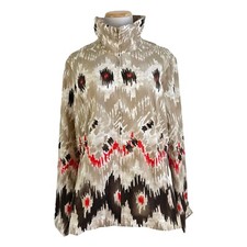 Zenergy Chicos Jacket Size 2 Large/12 Ikat Print Athletic Casual