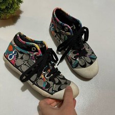 Coach Gray Black Signature Colorful Rainbow Lace Yp Sneakers Women  s Size 6.5