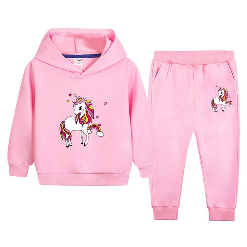 Unisex Kids Outfit Cotton Set Soft Tracksuit 2Pcs Clothes Pullover Sweatshirt - Picture 4 of 36