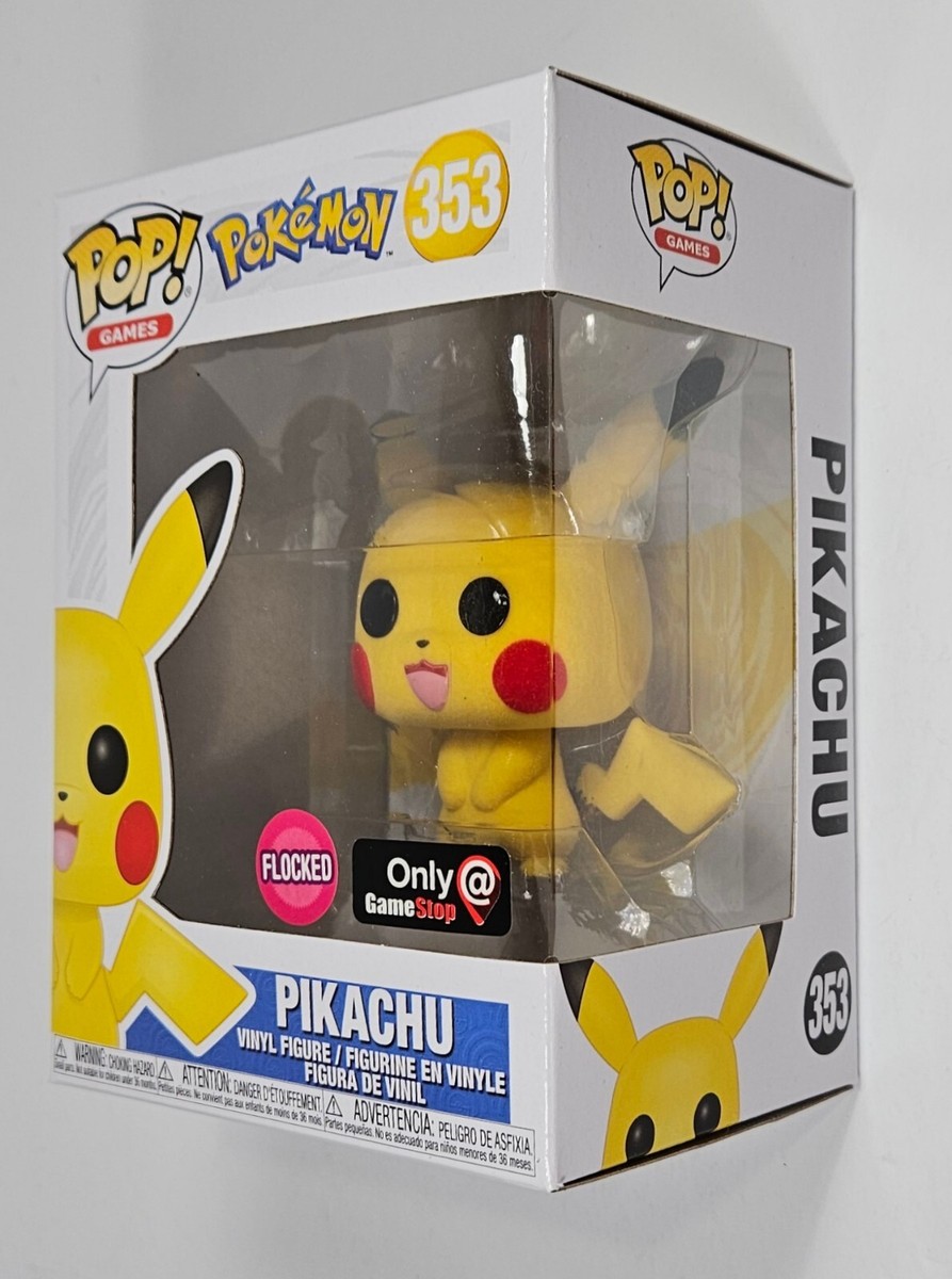 FUNKO POP FLOCKED PIKACHU FIGURE POKEMON GAMESTOP EXCLUSIVE GAMES