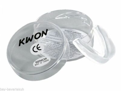 KWON CE Mundschutz Zahnschutz MMA KICKBOXEN Taekwondo Budo weiß transparent klar