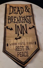 Halloween 2 Sided Haunted Bed  Breakfast  Haunted Home Wall Yard Banner