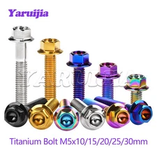 M5 Titanium Bolt Small Flange Hex Screw for Motorcycle Length 10 15 20 25 30mm