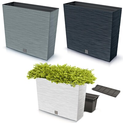 Pflanztopf Eckig Kunststoff Hoher Pflanztrog Mit Einsatz  2 Gren,  Frostsicher Fr Terrasse, Garten & Balkon Pflanzkbel 100 Cm Hoch