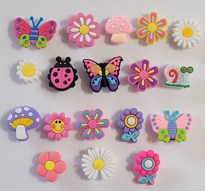 18 pcs.  Flowers Shoe charms for crocs shoes 