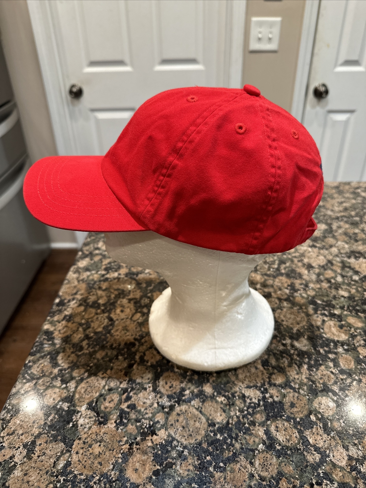 Cappello pony vintage polo rossa Ralph Lauren blu cinturino posteriore cappello papà regolabile