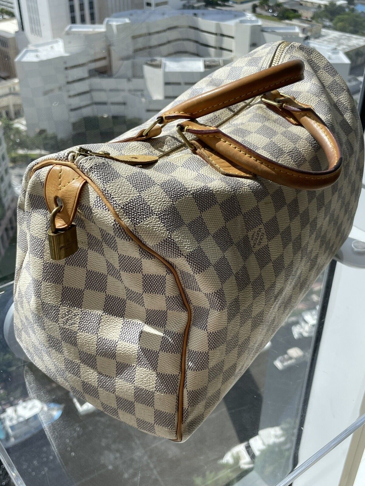 Authentic Louis Vuitton Damier Azur Speedy 30 Handbag FREE S/H OF