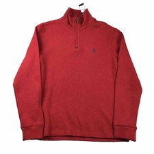 Polo Ralph Lauren Sweater Mens Small Red 100 Cotton Mock Neck Pullover NWT
