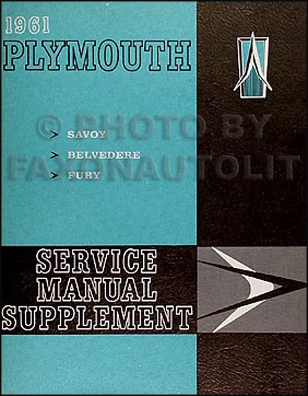 Manuel D'Atelier Supplément Original Plymouth 1961 Belvedere Fury Savoy Service - Photo 1/1