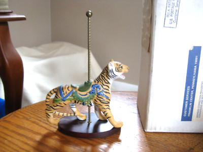 Franklin Mint Treasury of Carousel Art Porcelain TIGER 6'' Figurine 1988 NIB