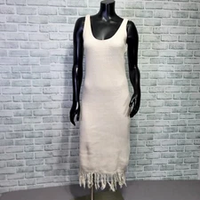 Future Collective Womens S/M Alani Noelle Crochet Fringe Midi Dress