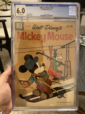 Mickey Mouse #70 Dell Publishing 2-3/60 CGC 6.0 Disney Vintage