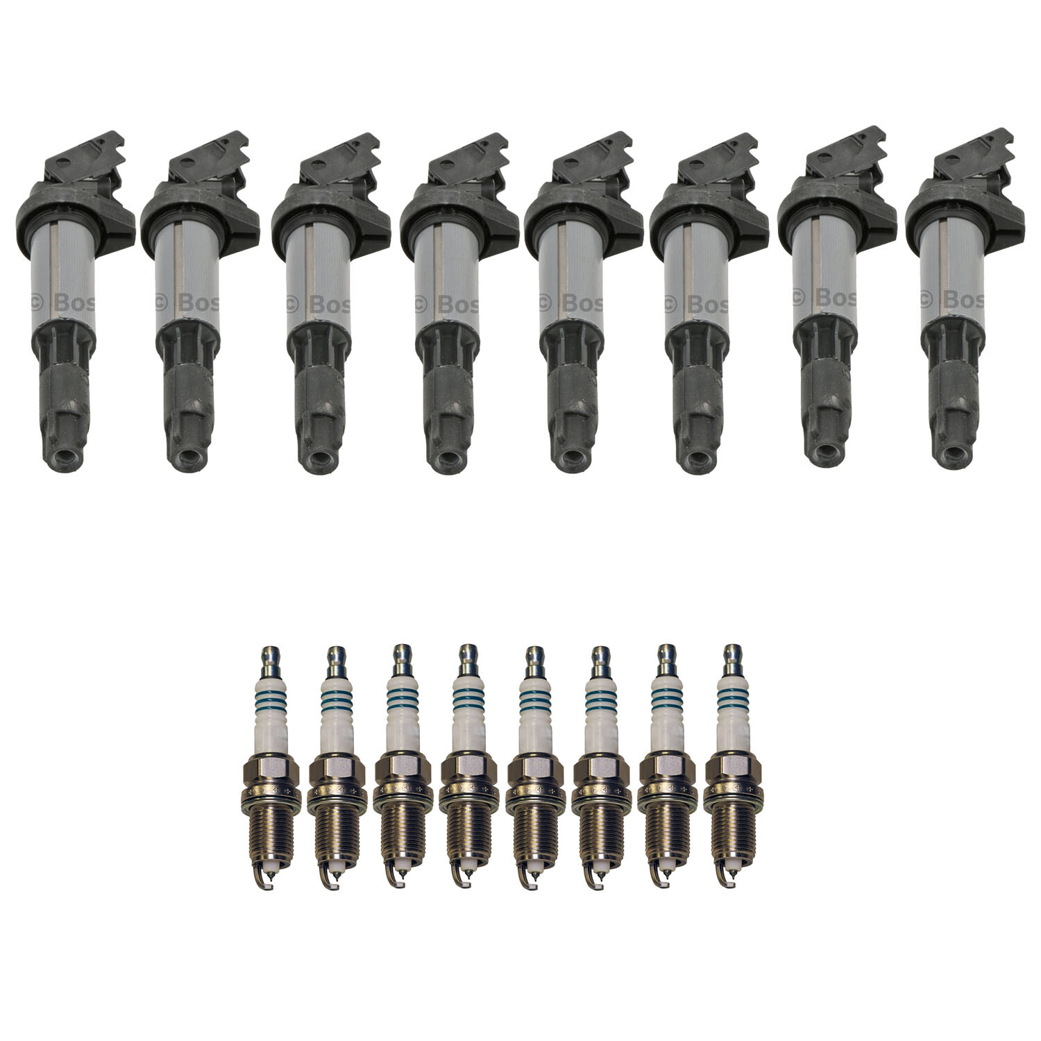 Bosch 8 Ignition Coil Denso 8 Iridium Power Spark Plug Kit For E60 E63 E65 V8