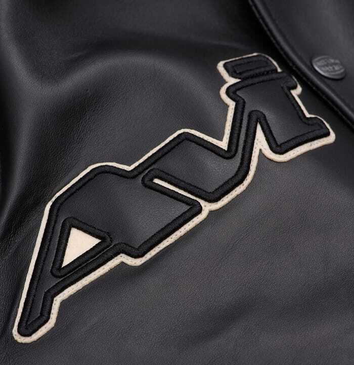 Men's Black Ace AVIREX Real Leather American Flight Jacket Men's Black Ace AVIREX Real Leather American Flight Jacket