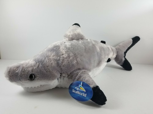Sea World Seaworld 2015 Schwarzspitzen-Riffhai Puppe ~ 21 Zoll neuer authentischer Aufnäher - Bild 1 von 12