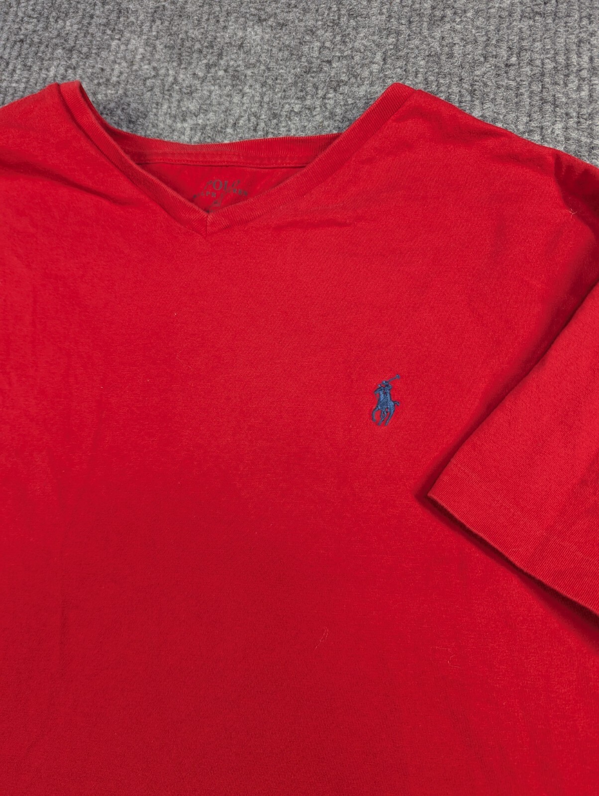 Polo Ralph Lauren camicia uomo XL rossa manica corta punto singolo ricamato pony