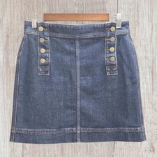 LOFT A-Line Denim Mini Skirt XS Preppy Academia Coquette Casual Summer Beach