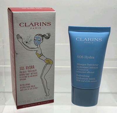 Sealed CLARINS Paris SOS Hydra Refreshing Hydration Mask 0.5oz NWB Leaf Of Life