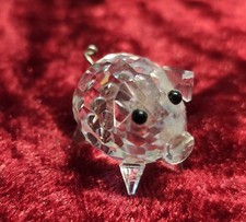 Deko Swarovski Glas Kristall Figur Schwein  Vitrinenstück  ca. 3 cm x 2 cm