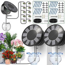 2X Solar Automatic Drip Irrigation System Kit, Auto Watering Kit for Garden Yard