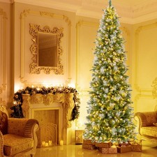9 FT Pre-Lit Artificial Christmas Tree w/ 1228 Frosted Tips 470 LED Lights