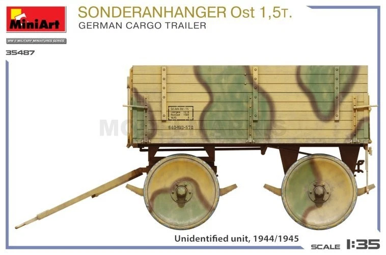 MINI ART 35487 1/35 Sonderanhanger Ost 1,5t. German Cargo Trailer - Immagine 2 di 4