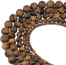 Natural Matte 8Mm Tiger Eye Stone Beads Gemstone round Loose Beads for Jewelry M