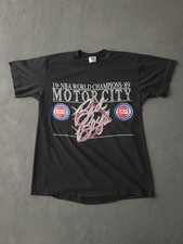 Vintage 1989 Detroit Pistons Bad Boys NBA Basketball Black T-shirt L Logo 7