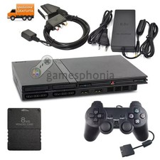 PLAYSTATION 2 SLIM CONSOLE PAL COMPLETA NERA RICONDIZIONATA USATA